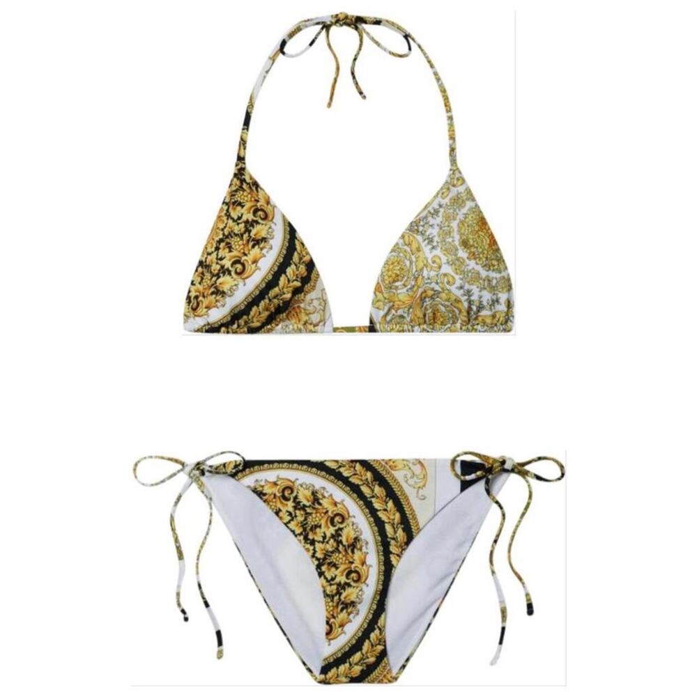 VERSACE Barocco logo printed bikini set